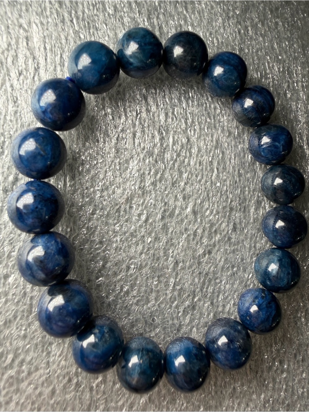Gorgeous 10MM All Blue Pietersite Natural Crystal Bracelet